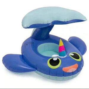 Sun Squad Inflatable Baby Boat Float 9-24 Months Pool Float 50+ UPF Protection